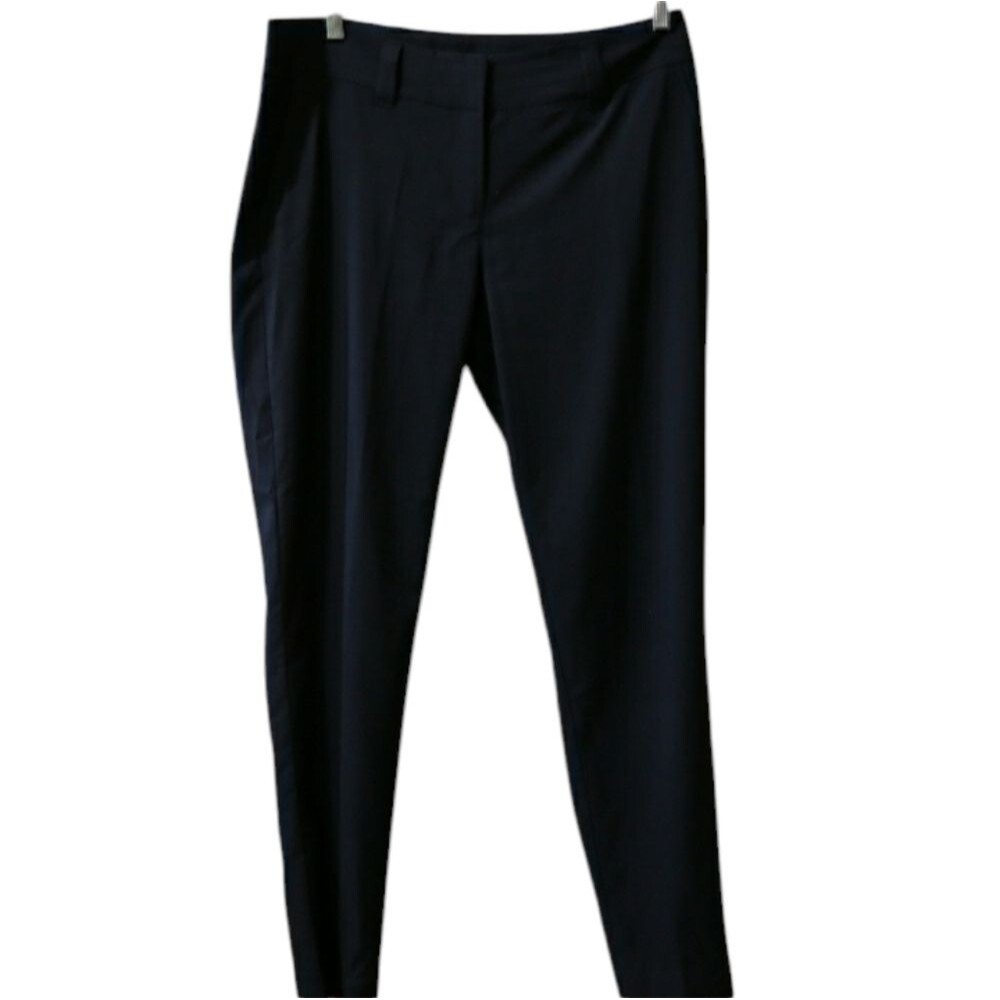 Eileen Fisher Black Flat Front Dress Pants Slacks Corporate Goth Med